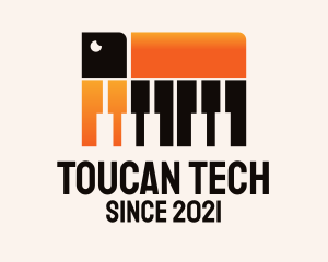 Toucan Piano Keys  logo design