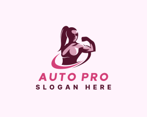 Woman Muscle Training Logo