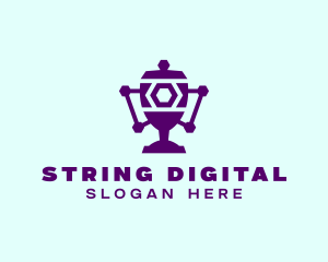 Purple Digital Trophy logo design