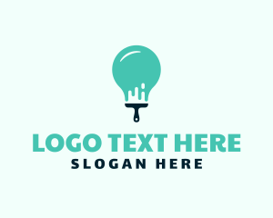 Light Bulb Paint Brush logo