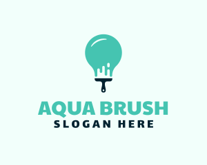 Light Bulb Paint Brush logo design