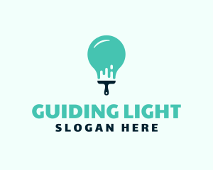 Light Bulb Paint Brush logo design