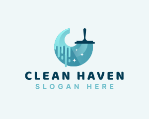 Squeegee Wiper Clean logo design