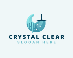 Squeegee Wiper Clean logo design