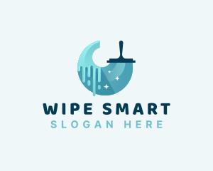 Squeegee Wiper Clean logo design