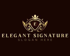 Elegant Crown Crest logo design