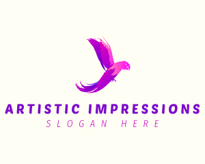 Watercolor Parrot Bird logo design