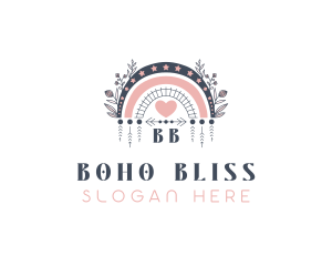 Floral Boho Rainbow logo design