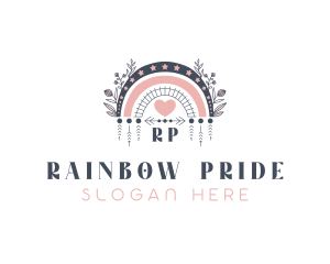 Floral Boho Rainbow logo design