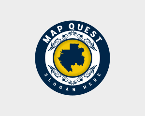 Gabon Map Tourism logo design