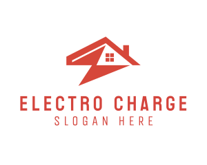 Flash Lightning House Electricity logo design