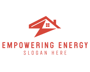 Flash Lightning House Electricity logo design