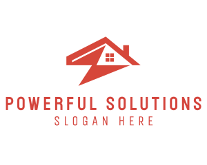 Flash Lightning House Electricity logo design