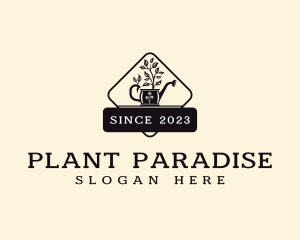 Plant Gardening Can logo design