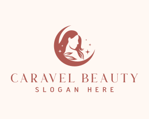 Woman Beauty Moon logo design