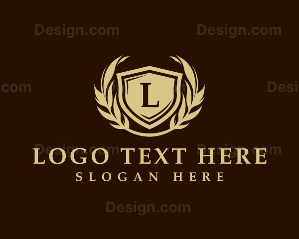 Elegant Kingdom Shield Wreath Logo