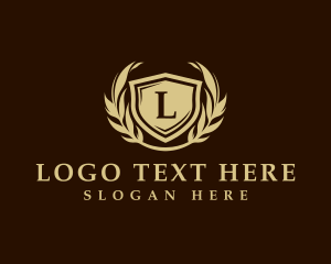 Kingdom - Elegant Kingdom Shield Wreath logo design