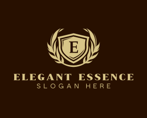 Elegant Shield Wreath logo design