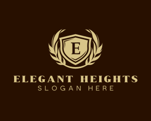 Elegant Shield Wreath logo design