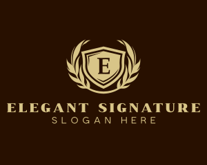 Elegant Shield Wreath logo design