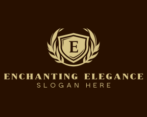 Elegant Shield Wreath logo design