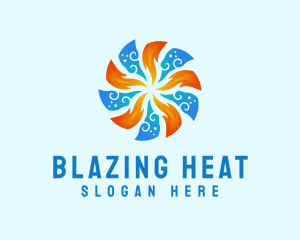 Fire Heat Cooling logo design