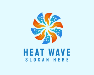 Fire Heat Cooling logo design