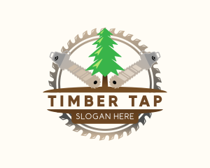 Chainsaw Lumberjack Cutting logo design