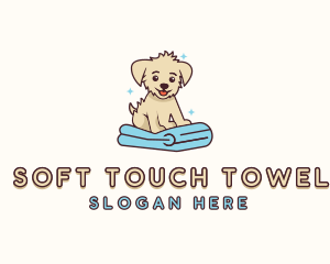 Puppy Pet Dog Towel logo design