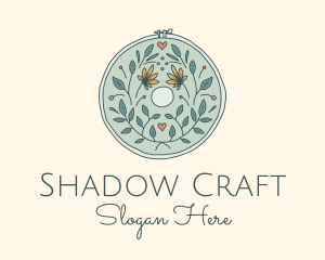 Flower Leaves Embroidery Craft logo design