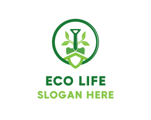 Shovel Plant Eco logo design