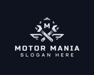 Metallic Garage Mechanic Handyman logo design