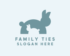 Baby Rabbit Silhouette logo design