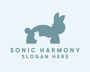 Baby Rabbit Silhouette logo design