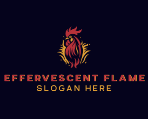 Chicken Flame Barbecue logo design