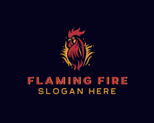 Chicken Flame Barbecue logo design