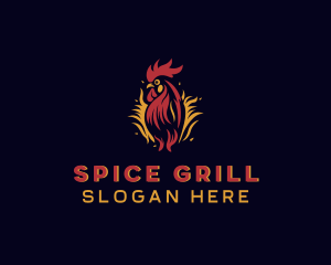 Chicken Flame Barbecue logo design