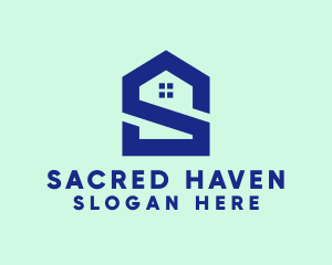 S Shape Polygon House  logo design