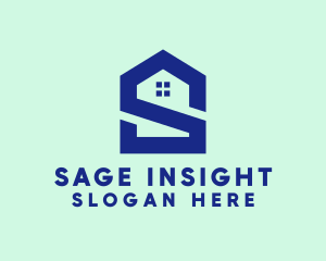 S Shape Polygon House  logo design