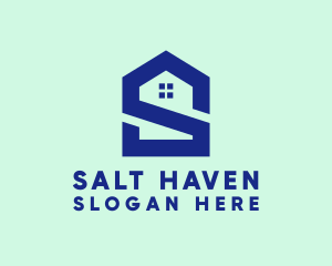 S Shape Polygon House  logo design