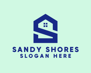 S Shape Polygon House  logo design