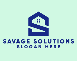 S Shape Polygon House  logo design