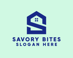 S Shape Polygon House  logo design