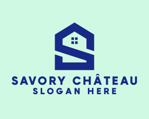 S Shape Polygon House  logo design