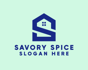 S Shape Polygon House  logo design