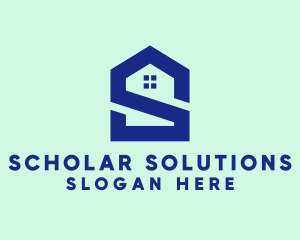 S Shape Polygon House  logo design