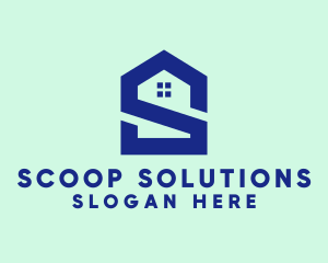 S Shape Polygon House  logo design