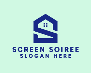 S Shape Polygon House  logo design