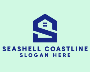 S Shape Polygon House  logo design