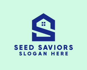 S Shape Polygon House  logo design